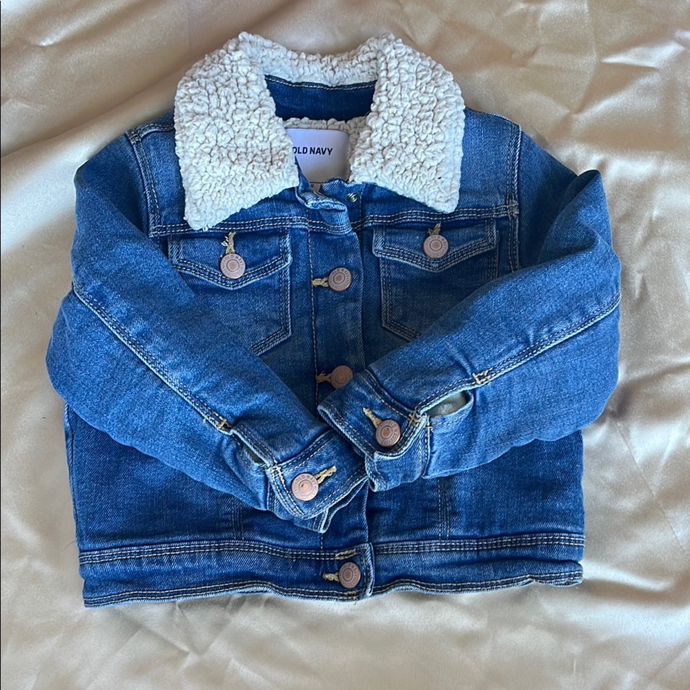 Old Navy Blue and White Jean Jacket Classic Style
